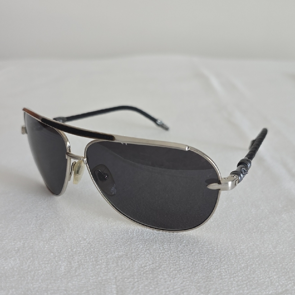 Chrome Hearts Silver Frame Black Lens Aviator Sunglasses For Men Or Woman